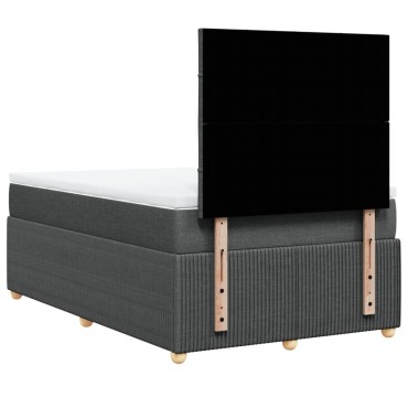 vidaXL Κρεβάτι Boxspring με Στρώμα Σκούρο Γκρι 120x190 εκ Υφασμάτινο
