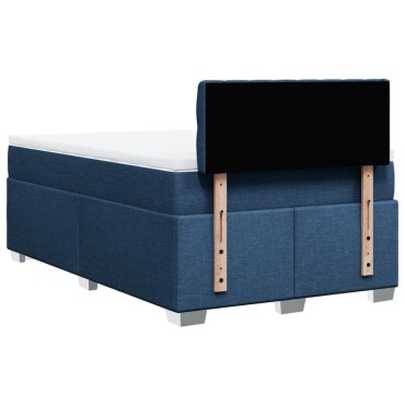 vidaXL Κρεβάτι Boxspring με Στρώμα Μπλε 120x190 εκ. Υφασμάτινο