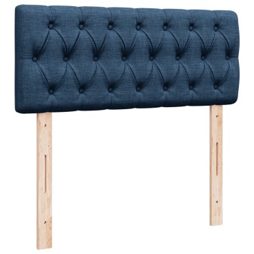 vidaXL Κρεβάτι Boxspring με Στρώμα Μπλε 120x190 εκ. Υφασμάτινο