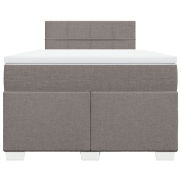 vidaXL Κρεβάτι Boxspring με Στρώμα Taupe 120x190 εκ. Υφασμάτινο