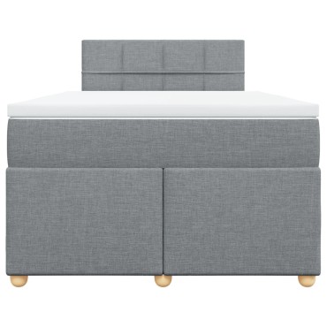 vidaXL Κρεβάτι Boxspring με Στρώμα Ανοιχτό Γκρι 120x190 εκ. Υφασμάτινο