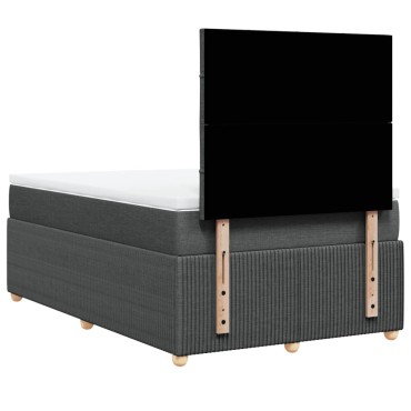 vidaXL Κρεβάτι Boxspring με Στρώμα Σκούρο Γκρι 120x190 εκ Υφασμάτινο