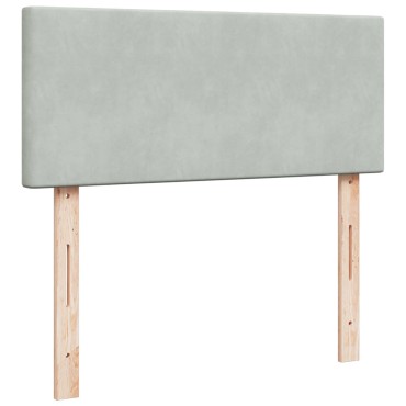 vidaXL Κρεβάτι Boxspring με Στρώμα Ανοιχτό Γκρι 120x190 εκ. Βελούδινο