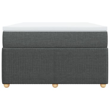 vidaXL Κρεβάτι Boxspring με Στρώμα Σκούρο Γκρι 120x190 εκ Υφασμάτινο
