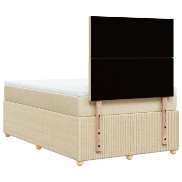 vidaXL Κρεβάτι Boxspring με Στρώμα Κρεμ 120x190 εκ. Υφασμάτινο