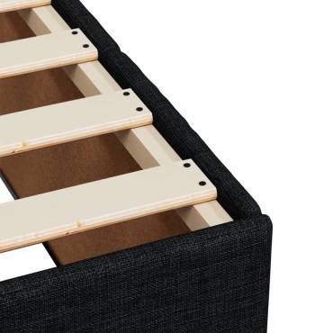 vidaXL Κρεβάτι Boxspring με Στρώμα Μαύρο 200x200 εκ. Υφασμάτινο