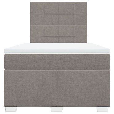 vidaXL Κρεβάτι Boxspring με Στρώμα Taupe 120x190 εκ. Υφασμάτινο