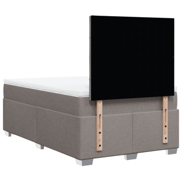 vidaXL Κρεβάτι Boxspring με Στρώμα Taupe 120x190 εκ. Υφασμάτινο