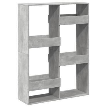 vidaXL Βιβλιοθήκη/Διαχωριστικό Χώρου Γκρι 100x33x135cm Επεξ. Ξύλο 1 τεμ.