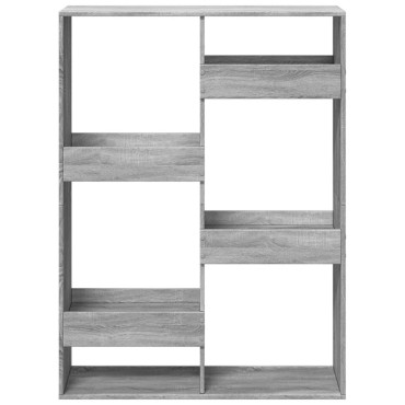 vidaXL Βιβλιοθήκη/Διαχωριστικό Χώρου Γκρι 100x33x135cm Επεξ. Ξύλο 1 τεμ.