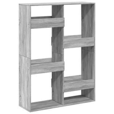 vidaXL Βιβλιοθήκη/Διαχωριστικό Χώρου Γκρι 100x33x135cm Επεξ. Ξύλο 1 τεμ.