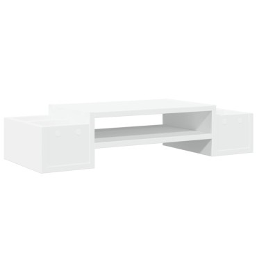 vidaXL Βάση Οθόνης με Αποθ. Λευκή 70x27x15 εκ. Επεξεργασμένο Ξύλο