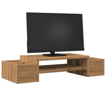 vidaXL Βάση Οθόνης με Αποθ. Αρτισιανή Δρυς 70x27x15 εκ Επεξεργ Ξύλο