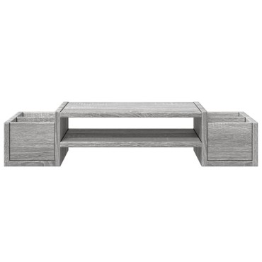 vidaXL Βάση Οθόνης με Αποθ. Γκρι Sonoma 70x27x15 εκ. Επεξεργ. Ξύλο