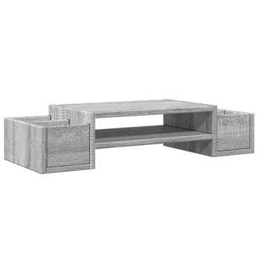 vidaXL Βάση Οθόνης με Αποθ. Γκρι Sonoma 70x27x15 εκ. Επεξεργ. Ξύλο