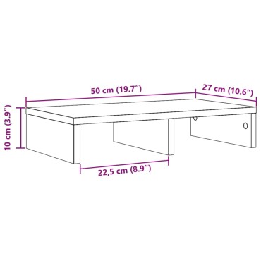 vidaXL Βάση Οθόνης Μαύρη 50x27x10 εκ. από Επεξεργασμένο Ξύλο