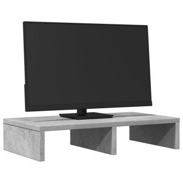 vidaXL Βάση Οθονών Γκρι του Σκυροδέματος 50x27x10 εκ. από Επεξ. Ξύλο