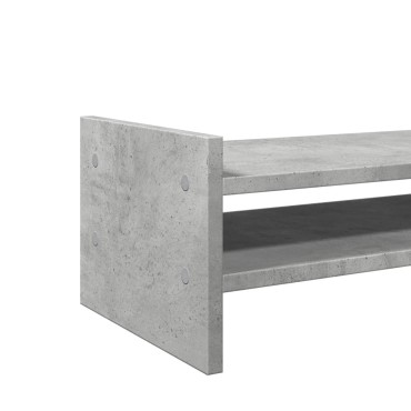 vidaXL Βάση Οθονών Γκρι του Σκυροδέματος 50x27x20 εκ. από Επεξ. Ξύλο