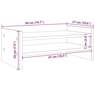 vidaXL Βάση Οθονών Γκρι του Σκυροδέματος 50x27x20 εκ. από Επεξ. Ξύλο