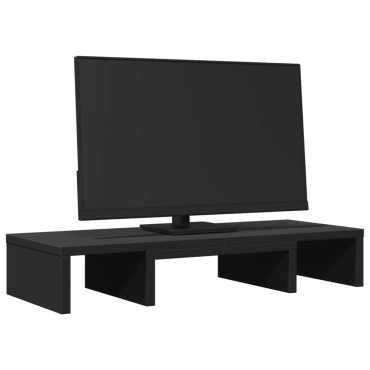 vidaXL Βάση Οθόνης Ρυθμιζόμενο Μαύρο 60x24x10,5 εκ. από Επεξ. Ξύλο