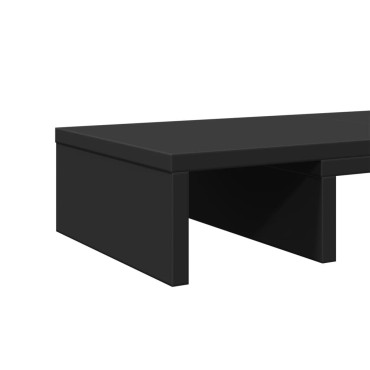 vidaXL Βάση Οθόνης Ρυθμιζόμενο Μαύρο 60x24x10,5 εκ. από Επεξ. Ξύλο