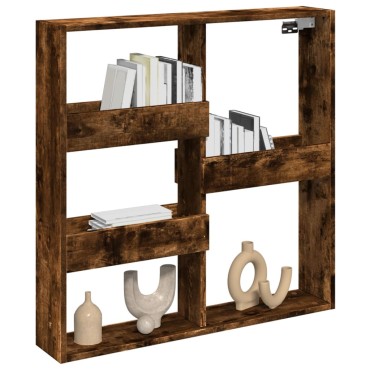 vidaXL Ντουλάπι Τοίχου Καπνιστή Δρυς 80x15x80cm Επεξεργασμένο Ξύλο 1 τεμ.