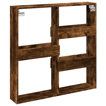 vidaXL Ντουλάπι Τοίχου Καπνιστή Δρυς 80x15x80cm Επεξεργασμένο Ξύλο 1 τεμ.