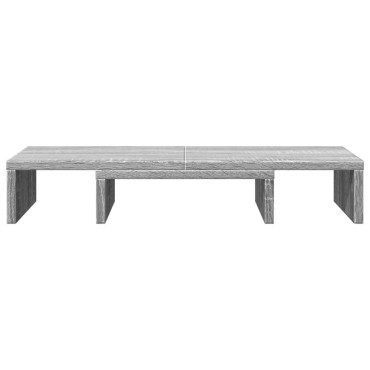 vidaXL Βάση Οθόνης Ρυθμιζ. Γκρι Sonoma 60x24x10,5 εκ. Επεξεργ. Ξύλο