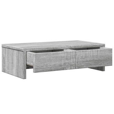vidaXL Βάση Οθόνης με Συρτάρια Γκρι Sonoma 50x27x15 εκ. Επεξεργ. Ξύλο