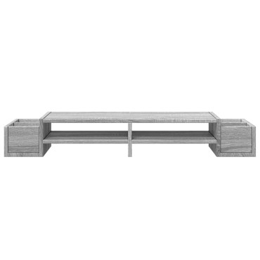 vidaXL Βάση Οθόνης με Αποθ. Γκρι Sonoma 100x27x15 εκ. Επεξεργ. Ξύλο