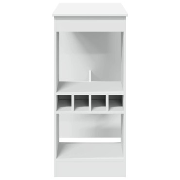 vidaXL Τραπέζι Μπαρ με Ράφια Λευκό 90x47,5x103,5cm Επεξεργ. Ξύλο 1 τεμ.