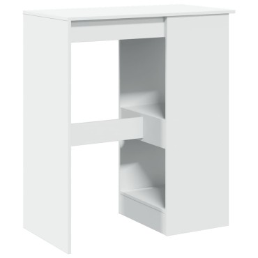 vidaXL Τραπέζι Μπαρ με Ράφια Λευκό 90x47,5x103,5cm Επεξεργ. Ξύλο 1 τεμ.