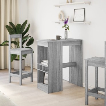 vidaXL Τραπέζι Μπαρ Γκρι Sonoma 90x47,5x103,5cm από Επεξεργ. Ξύλο 1 τεμ.