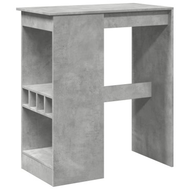 vidaXL Τραπέζι Μπαρ με Ράφια Γκρι Σκυρ. 90x47,5x103,5cm Επεξεργ. Ξύλο 1 τεμ.