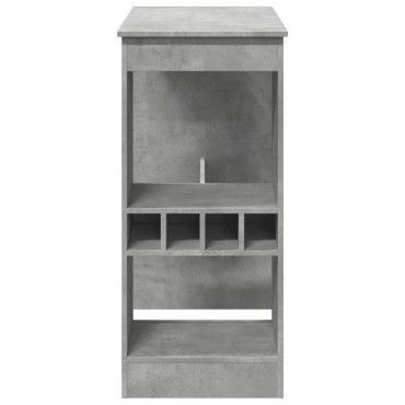 vidaXL Τραπέζι Μπαρ με Ράφια Γκρι Σκυρ. 90x47,5x103,5cm Επεξεργ. Ξύλο 1 τεμ.