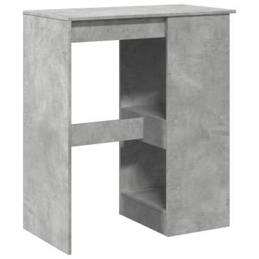vidaXL Τραπέζι Μπαρ με Ράφια Γκρι Σκυρ. 90x47,5x103,5cm Επεξεργ. Ξύλο 1 τεμ.