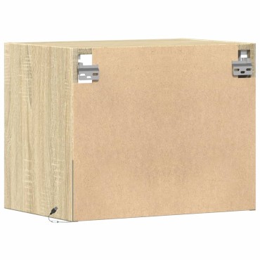vidaXL Κομοδίνο Επιτοίχιο με Φώτα LED Sonoma Δρυς 50x34x40cm 1 τεμ.
