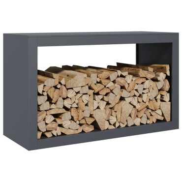 vidaXL Ράφι Καυσόξυλων Ανθρακί 100x40x60 εκ. Ατσάλινο
