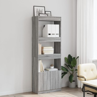 vidaXL Ντουλάπι Γκρι Sonoma 63x33x180cm από Επεξεργασμένο Ξύλο 1 τεμ.