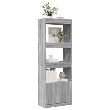 vidaXL Ντουλάπι Γκρι Sonoma 63x33x180cm από Επεξεργασμένο Ξύλο 1 τεμ.