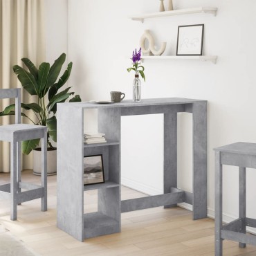 vidaXL Τραπέζι Κονσόλα με Ράφι Γκρι Σκυρ 124x46x103,5cm Επεξεργ. Ξύλο 1 τεμ.