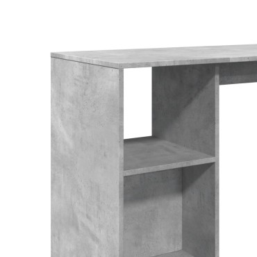 vidaXL Τραπέζι Κονσόλα με Ράφι Γκρι Σκυρ 124x46x103,5cm Επεξεργ. Ξύλο 1 τεμ.