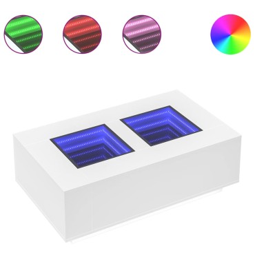 vidaXL Τραπεζάκι Σαλονιού Infinity LED Λευκό 116x69x40cm 1 τεμ.