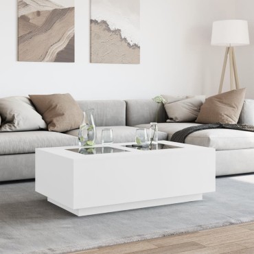 vidaXL Τραπεζάκι Σαλονιού Infinity LED Λευκό 116x69x40cm 1 τεμ.