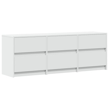 vidaXL Έπιπλο Τηλεόρασης με LED Λευκό 140x34x50cm από Επεξ. Ξύλο