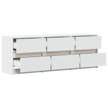 vidaXL Έπιπλο Τηλεόρασης με LED Λευκό 140x34x50cm από Επεξ. Ξύλο