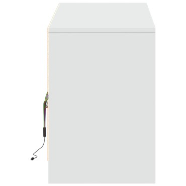 vidaXL Έπιπλο Τηλεόρασης με LED Λευκό 140x34x50cm από Επεξ. Ξύλο