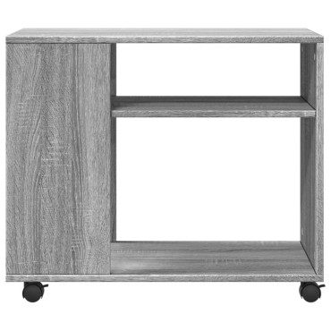 vidaXL Βοηθητικό Τραπέζι με Ρόδες Γκρι Sonoma 70x35x60cm Επεξ. Ξύλο 1 τεμ.