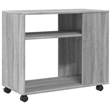 vidaXL Βοηθητικό Τραπέζι με Ρόδες Γκρι Sonoma 70x35x60cm Επεξ. Ξύλο 1 τεμ.