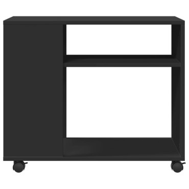 vidaXL Βοηθητικό Τραπέζι με Ρόδες Μαύρο 70x35x60cm Επεξ. Ξύλο 1 τεμ.